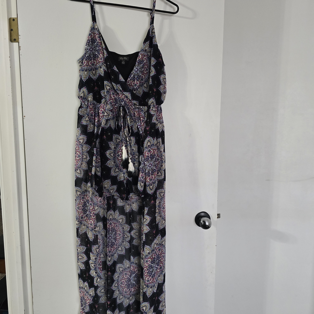Lily Rose Floral Black Maxi Romper
